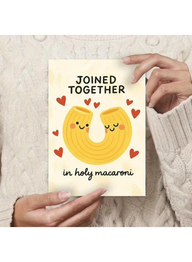 Kandid Cute Valentine's Card 1pc Charming Macaroni Love (Pasta) - Image 2